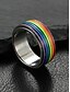 billiga Herrsmycken-Herr HBTQ-ring med regnbågsmotiv - rostfritt stål med vridbar pridedesign, trendigt festival-, vardags- och HBTQ+-festtillbehör