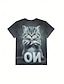 cheap Animals tee-Women&#039;s T Shirt Summer Tops Graphic Cat Classic Casual Short Sleeve Crew Neck Crop Tops Daily Weekend Print Black and gray Light Grey Summer Spring Fall