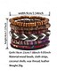 preiswerte Herrenschmuck-Boho-Set aus mehrlagigen geflochtenen Perlenarmbändern für Herren, verschiedene Materialdesigns – Holz, Leder und Seil, Tribal-Stil, Strand- und Freizeitkleidung