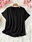 economico Top Semplici da Donna-Per donna Blusa Tinta unica Elegante Casual Manica Corta Scollo a V Top Regolari Quotidiano Nero Verde militare Blu Estate