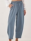 cheap Wide Leg &amp; High Waisted-Women&#039;s Slacks Pants Trousers Fashion Streetwear Full Length Natural Plain Pocket Elastic Drawstring Design Outdoor Comfortable Outdoor Vacation Apricot Light Sky Blue Grey Navy Summer Regular Fit