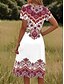 preiswerte Boho Kleider-Damen Minikleid T-Shirt-Kleid Sommerkleid Urlaub Lässig Boho Ausgehen Normale Passform Grafik Paisley-Muster Kurzarm V Ausschnitt Gelb Rote Blau Purpur Sommer