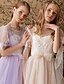 billige Blomsterpigekjoler-Ballkjole Knælængde Blomsterpige Kjole Quinceanera Frozen Elsa Piger Søde Prom Kjole Tulle med Rynkeret Royal Stil Tutu Fit 3-16 År