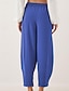 cheap Wide Leg &amp; High Waisted-Women&#039;s Slacks Pants Trousers Fashion Streetwear Full Length Natural Plain Pocket Elastic Drawstring Design Outdoor Comfortable Outdoor Vacation Apricot Light Sky Blue Grey Navy Summer Regular Fit