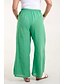 voordelige Effen katoenen linnen broek-Dames Katoenen linnen broek Broeken Streetwear Casual Lang Hoge taille Effen Zak Elastisch ontwerp met trekkoord Hoge snede Ademend Zacht Micro-elastisch Vakantie Straat Alledaagse kleding Zwart Wit