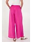 voordelige Effen katoenen linnen broek-Dames Katoenen linnen broek Broeken Streetwear Casual Lang Hoge taille Effen Zak Elastisch ontwerp met trekkoord Hoge snede Ademend Zacht Micro-elastisch Vakantie Straat Alledaagse kleding Zwart Wit