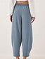 cheap Wide Leg &amp; High Waisted-Women&#039;s Slacks Pants Trousers Fashion Streetwear Full Length Natural Plain Pocket Elastic Drawstring Design Outdoor Comfortable Outdoor Vacation Apricot Light Sky Blue Grey Navy Summer Regular Fit