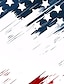 رخيصةأون يوم الاستقلال-يوم الاستقلال ذكر علم الولايات المتحدة الأمريكية بولو ستايل كم قصير طوي كاجوال  يومي الرياضة &amp; في الخارج فضفاض Buttons جيب الصيف روبينز إيغ بلو أبيض