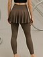 abordables Leggings et collants de yoga-Pantalon de yoga Leggings de yoga Femmes Plissé 2 en 1 Yoga Fitness Pilates Pantalons Des sports Tenues de Sport Micro-Élastique Noir Marron