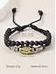 billige Mænds smykker-Sæt med flettet læderhalskæde til mænd – boho tribal stil med legering og træperler til fritidsbrug, festivaler og rejser