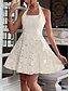 baratos Vestidos de Festa-A-Line Vestidos de Quinceanera Vestido Elegante Casamento Formal Curto  Mini Sem Mangas Gola Halter Costas Sem Costura com Bordado