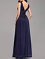 preiswerte Kleider für Hochzeitsgäste-A-Linie Hochzeitsgast Kleider Partykleid Abendparty Abschlussball Bodenvoll Ärmellos V-Ausschnitt Baumwolle Rückenfrei mit Glitzer gerafft