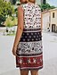 abordables Robes Bohémiennes-Femmes Mini Robe Robe Fleurie Robe bohème Robe Imprimée Mode Classique Moderne Vacances Quotidien Fête Coupe régulière Fleur Sans manches Col en V Noir Été