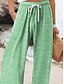 cheap Wide Leg &amp; High Waisted-Women&#039;s Wide Leg Chinos Beach Shorts Vacation Fashion Casual Full Length High Waist Graphic Stripe Drawstring Printing Soft Breathable Micro-elastic Vacation Casual Daily Violet Robin&#039;s Egg Blue Green
