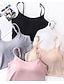 baratos Camiseta Regata Simples-Mulheres Camisola Regata Côr Sólida Diário Casual Sem Manga Com Alças Tops regulares Diário Preto Branco Rosa Roxo Fúcsia Verão