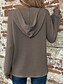 billige Teksturert hettegensere og sweatshirt-Dame Bluse Helfarge Stilfull Fritid Langermet Med hette Vanlige topper Daglig Knapper Svart Militærgrønn Navyblå Blå Brun Vår Høst Vinter