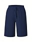 baratos Shorts-Mulheres chinês Bermudas Férias Moda Básico Comprimento do joelho Cintura Alta Tecido Bolsos Cintura elástica Confortável Macio Micro-Elástica Ao ar livre Rua Verde Militar Azul marinho Preto Branco