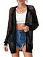 abordables Abrigos &amp; Trench-Mujer Chaqueta casual Transpirable Cómodo Cortado Casual Plano Vacaciones Calle Casual Ropa Cotidiana Frente Abierto Regular Sin Cuello Ajuste regular Manga Larga Ropa de calle Negro Blanco Caqui