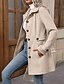 economico Cappotti Invernali-Per donna Cappotto Invernale Cappotto Caldo Confortevole Bottoni Moda Semplice Ferie Uscire Parco Monopetto Lungo Collo ripiegato Vestibilità regolare Manica Lunga Capispalla Albicocca Autunno Inverno
