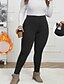voordelige Sporten Plus Maat &amp; Zwangerschap-Dames pilatesleggings sportbroek Yoga legging Zak Lichtgewicht Warm Pilates Sportschool Hardlopen Broeken Zwart Donker Marineblauw Grijs Grote maten Sport Sportkleding Micro-elastisch