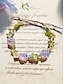 billige Dame armbånd-Håndlavet armbånd med blomsterædelsten til kvinder – naturlige krystalperler, justerbar boho-stil, ideel til fritidstøj, gaver og naturinspirerede outfits