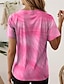voordelige Bloementhee-Dames T-shirt Bloemig Grafisch Planten Vintage Stijlvol Klassiek Korte mouw Strakke ronde hals Normale tops Dagelijks Afdrukken Lichtgroen Blozend Roze blauw Groen Rose Roze Zomer Lente