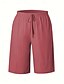 baratos Shorts-Mulheres chinês Bermudas Férias Moda Básico Comprimento do joelho Cintura Alta Tecido Bolsos Cintura elástica Confortável Macio Micro-Elástica Ao ar livre Rua Verde Militar Azul marinho Preto Branco