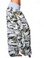 cheap Wide Leg &amp; High Waisted-Women&#039;s Pants Trousers Palazzo Pants Fashion Boho Full Length Mid Waist Print Camouflage Elastic Waist Comfy Comfortable Micro-elastic Street Daily Wear Going out White Yellow Red Navy Blue Summer
