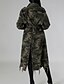 economico Cappotti Trench-Per donna Trench Confortevole Bottoni Tasca Moderno Stile da Strada Mimetico All&#039;aperto Uscire Monopetto Lungo Collo ripiegato Vestibilità regolare Manica Lunga Capispalla Verde chiaro Verde scuro