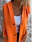 abordables Abrigos &amp; Trench-Mujer Chaqueta casual Transpirable Cómodo Botones Bolsillo Casual Plano Vacaciones Calle Casual Ropa Cotidiana Botonadura Simple Largo Con Capucha Ajuste regular Manga Larga Ropa de calle Rojo