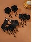 billige Kvinders halskæde-Gotisk smykkesæt med røde roser til kvinder, blondehalskæde, øreringe og armbånd, vintage victoriansk kostumetilbehør til halloweenfest og gotisk mode