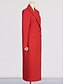voordelige Vloerlengte-Blazer Jurk Moeder Van De Bruid Jurk Tuxedo Jurk Elegante Shirt Kraag Enkellengte Polyester Lange Mouw met Effen Kleur