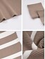 billige Sweater kjoler-Dame Midikjole Sweater Kjole Kappe Kjole Afslappet Afslappet Regulær Stribe Langærmet Rund hals Sort Hvid Grøn Kakifarvet Efterår Vinter