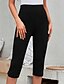 abordables Leggings unis-Femmes Pantalon capri Leggings Leggings confortables Streetwear Occasionnel Longueur mollet Naturel Uni Taille Élastique Confortable Extérieur Extérieur Athleisure Fête Chameau Vin Gris Noir Été