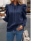 preiswerte Einfache Oberteile-Damen Kapuzenpullover Einfach Lässig Langarm Mit Kapuze Normale Oberteile Straße Alltagskleidung Schwarz Rosa Wein Blau Beige Herbst Winter