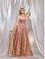 tanie różowy-Sukienki A-Line na Quinceanera Elegancka Sukienka Formalna Ślubna Długość Do Podłogi Bez Rękawów Serce Poliester z Faldami