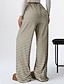 abordables Pantalon droit-Femmes Slacks Pantalons Streetwear Occasionnel Longueur complète Naturel Rayé Conception à cordon élastique Confortable Extérieur Extérieur Vacances Fête Brun / Blanc blanc / bleu Noir et blanc Noir