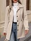 economico Cappotti Invernali-Per donna Cappotto Invernale Cappotto Caldo Confortevole Bottoni Moda Semplice Ferie Uscire Parco Monopetto Lungo Collo ripiegato Vestibilità regolare Manica Lunga Capispalla Albicocca Autunno Inverno