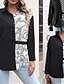 cheap Stripe&amp;Geometric Tops-Women&#039;s Summer Tops Chiffon Tops Color Block Daily Stylish Basic Long Sleeve Shirt Collar Regular Tops Work Daily Holiday Patchwork Print Black And White Black White Spring Fall