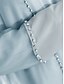 preiswerte Mamas Kleidersets-Zweiteilig A-Linie Brautmutterkleid Formelles Elegantes Einfach Luxuriös Bootsausschnitt Bodenlang Satin Organza Langarm mit Kristallen