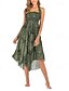 baratos Saias de Férias-Mulheres Casual Boho Longo Cintura Alta Saias Floral Imprimir Micro-Elástica Férias Feriado Azul Preto Laranja Verde Verão