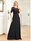 economico Semi-formale / Cocktail-Abiti Quinceanera A-Line Elegante Vestito Cerimonia Matrimonio Lunghezza Pera Maniche Corte Collo a Giro Chiffon con Plissettature