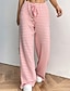 abordables Pantalon droit-Femmes Slacks Pantalons Streetwear Occasionnel Longueur complète Naturel Rayé Conception à cordon élastique Confortable Extérieur Extérieur Vacances Fête Brun / Blanc blanc / bleu Noir et blanc Noir