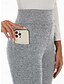 preiswerte Yoga Leggings &amp; Strumpfhosen-Damen Pilates-Leggings Outdoorhosen Sporthosen Tasche Leicht Warm Pilates Fitnessstudio Laufen Hosen Einfarbig Schwarz Hellgrau Übergröße Sport Sportkleidung Mikroelastisch