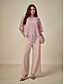 cheap Dressy Tops-Women&#039;s Blouse Dressy Tops Plain Elegant Half Sleeve Crew Neck Regular Tops Wedding Guest Daily Lace Patchwork Layered Blush Pink Summer Spring