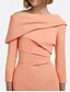voordelige Cocktailjurken-Sheath  Kolom Cocktail Jurken Elegante Jurk Formele Bruiloft Gast Enkel Lengte 3/4 Lengte Mouw Off Shoulder Stretch Crepe met Geplooide