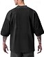 baratos Camisas casuais masculinas plus size-Homens Tamanho Grande Camiseta T-shirt Decote V Manga Curta Moda Ao ar livre Férias Diário Cruz Preto Branco Poliéster Roupa