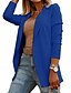 abordables Blazers et Costumes-Femmes Veste Décontractée Confortable Respirant Coupe ajustée Occasionnel Uni Vacances Travail Rue Occasionnel Ouvert devant Régulier Col Rabattu Coupe régulière manche longue Vêtements d&#039;extérieur