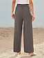 ieftine picior lat și talie înaltă-Pentru femei Picior Larg Pantaloni Șic Stradă Casual Lungime totală Talie Înaltă Culoare solidă Buzunar Respirabilitate Απαλό Micro-elastic Vacanță Stradă Purtare Zilnică Negru Rosu Maro Kaki