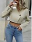 abordables Abrigos &amp; Trench-Mujer Chaqueta casual Transpirable Cómodo Ajustable Casual Plano Vacaciones Calle Casual Ropa Cotidiana Botonadura Simple Corto Escote en Pico Ajuste regular Manga Larga Ropa de calle Albaricoque